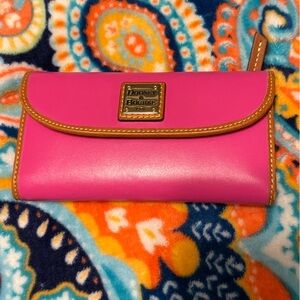 Dooney & Bourke Fuchsia and Tan Wallet